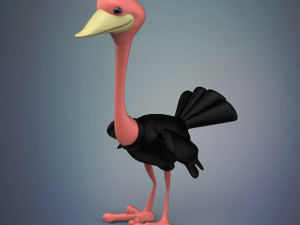 cartoon ostrich 3D Модель