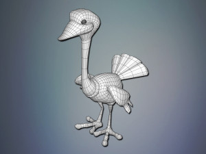 cartoon ostrich 3D Модель