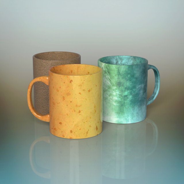 coffee mugs 3D Model .c4d .max .obj .3ds .fbx .stl .blend 
