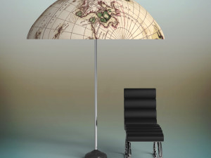 parasol sunbed 3D Модель