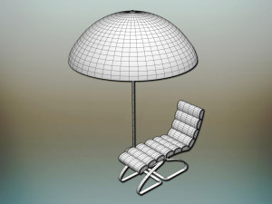 parasol sunbed 3D Модель