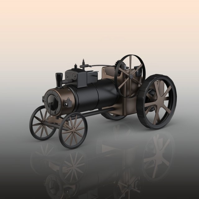 vintage tractor Model 3D .c4d .max .obj .3ds .fbx .stl .blend 