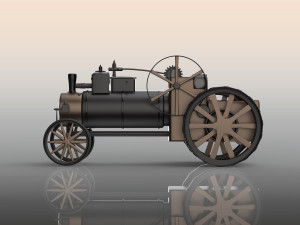 vintage tractor Model 3D