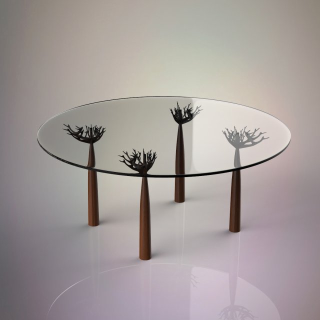 glass table 3D Model .c4d .max .obj .3ds .fbx .stl .blend 
