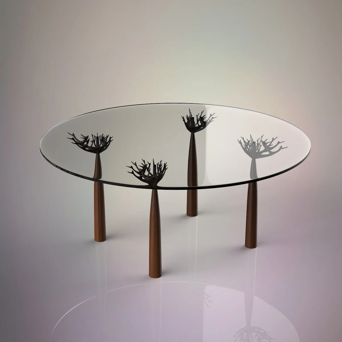 glass table 3D Model .c4d .max .obj .3ds .fbx .stl .blend 
