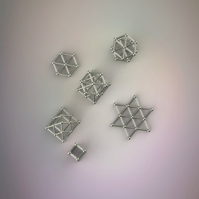 magnetic bars and balls 3D मॉडल .c4d .max .obj .3ds .fbx .stl .blend 