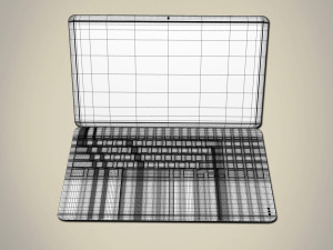 thin laptop Modello 3D