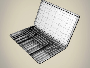 thin laptop Modello 3D