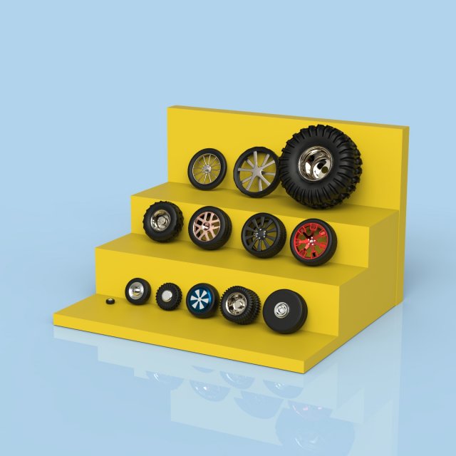 tire collection 3D 모델 .c4d .max .obj .3ds .fbx .stl .blend 