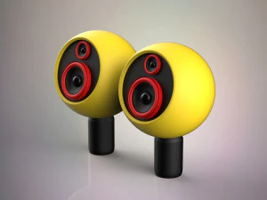 drewniane głośniki Model 3D