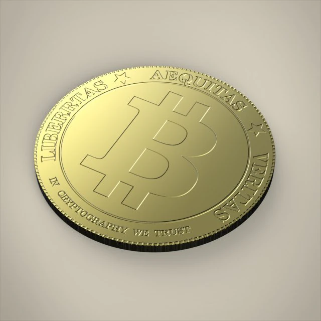 bitcoin 3D Model .c4d .max .obj .3ds .fbx .stl .blend 