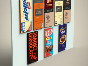 set coklat batangan Model 3D