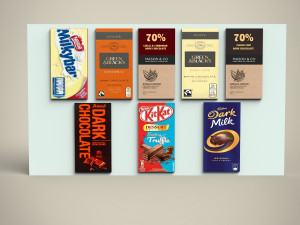 chocolate bars set 3D 模型