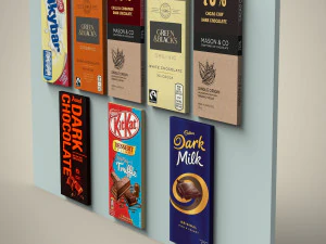 chocolate bars set 3D Model