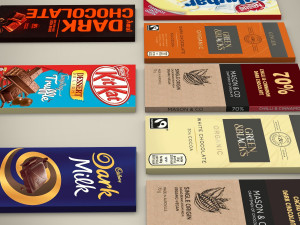 chocolate bars set 3D 模型