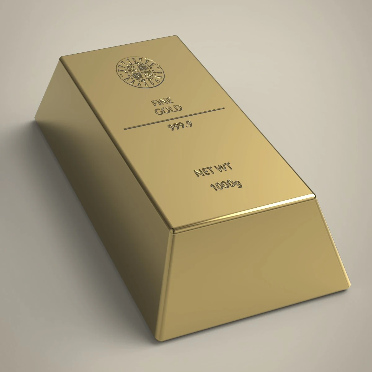 gold ingot 3D Model .c4d .max .obj .3ds .fbx .stl .blend