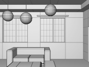 living room base mesh Modelo 3D