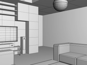 living room base mesh Modelo 3D