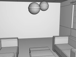 living room base mesh 3D Model