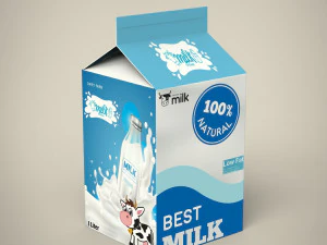 brique de lait Modèle 3D