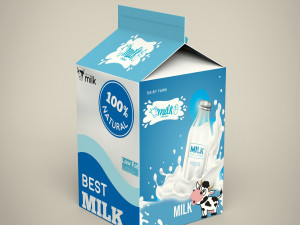 milk carton 3D 模型