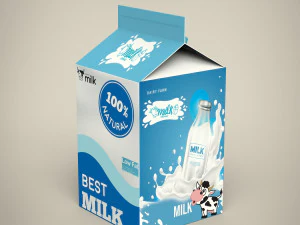 karton po mleku Model 3D