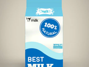 karton po mleku Model 3D