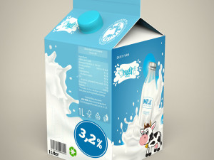 milk carton 3D 模型