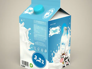 karton po mleku Model 3D