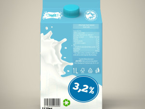 milk carton 3D 模型