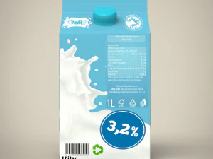karton po mleku Model 3D