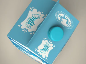 karton po mleku Model 3D