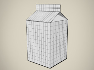 milk carton 3D 模型