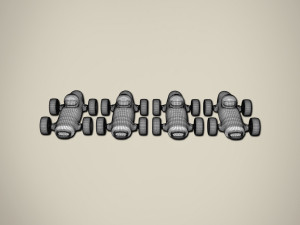 racing toy car set 3D Модель