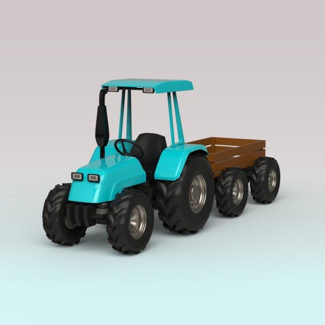 tractor trailer 3D Model .c4d .max .obj .3ds .fbx .stl .blend 