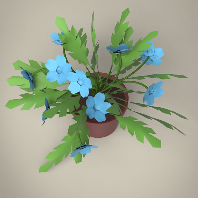 cartoon plant 3D Модель .c4d .max .obj .3ds .fbx .stl .blend