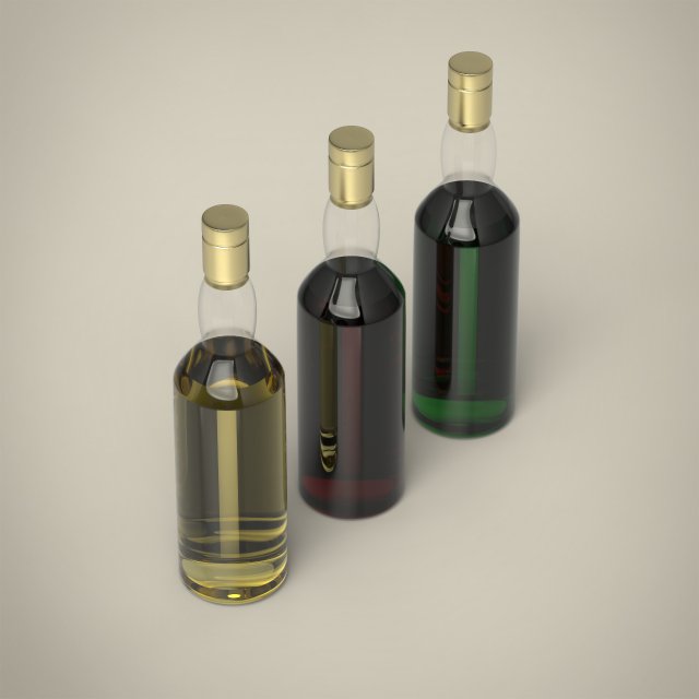 whiskey bottle 3D 모델 .c4d .max .obj .3ds .fbx .stl .blend 