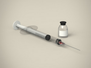 vaccine bottle and syringe Modèle 3D