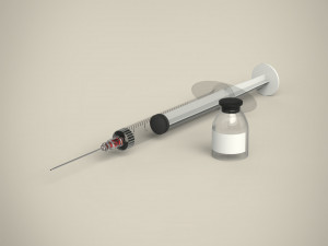 vaccine bottle and syringe 3D Model