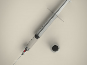 vaccine bottle and syringe 3D Model