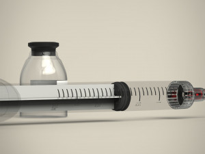 vaccine bottle and syringe 3D Model
