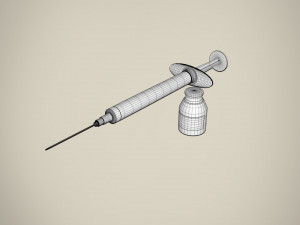 vaccine bottle and syringe 3D Model