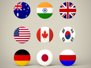 flag badges collections Modèle 3D
