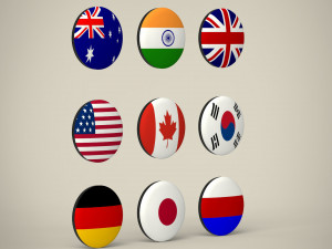 flag badges collections Modelo 3D