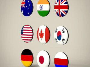 flag badges collections 3D Model
