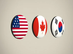 flag badges collections 3D Model