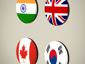flag badges collections Modelo 3D