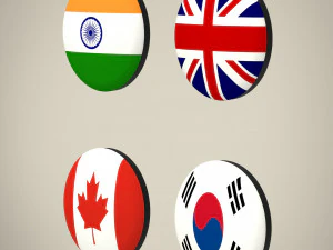 flag badges collections 3D Model