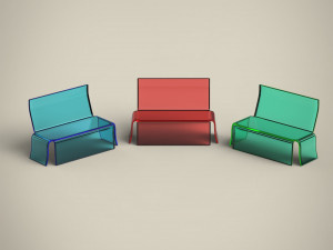 glass bench Model 3D