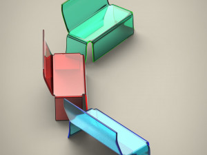 glass bench Model 3D